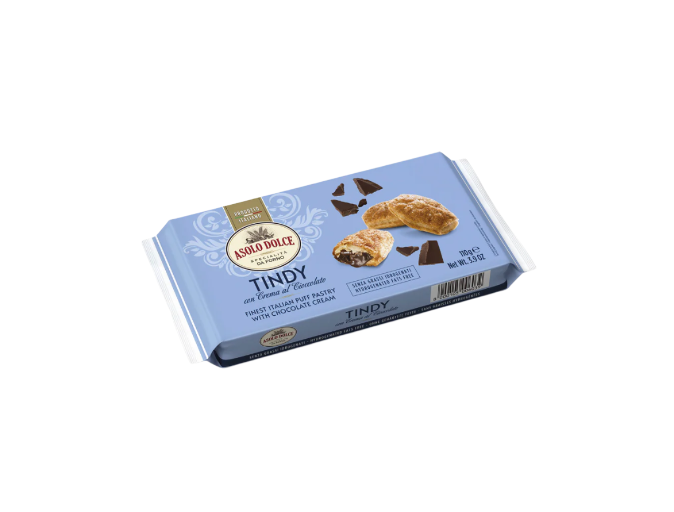 Asolo Dolce Tindy Italian Puff Pastry With Chocolate Cream 110g