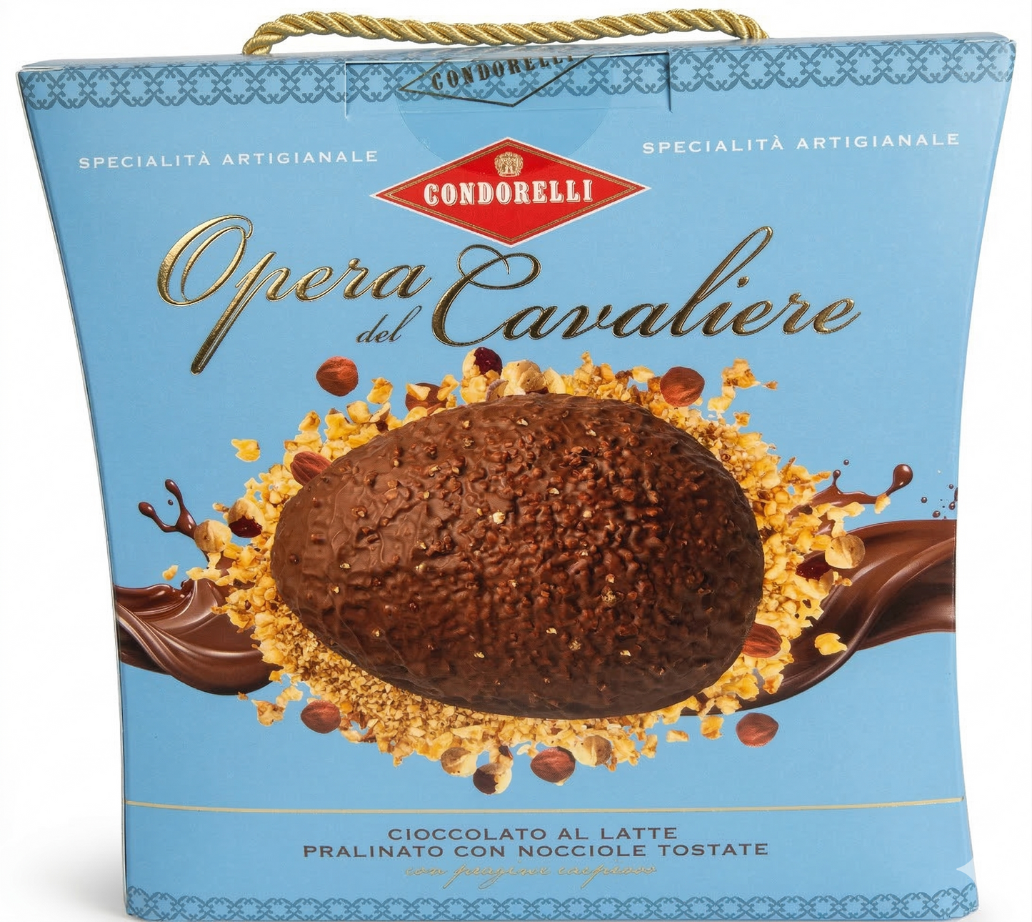 Condorelli "Opera del Cavaliere" Milk Chocolate Easter Egg with Toasted Hazelnuts