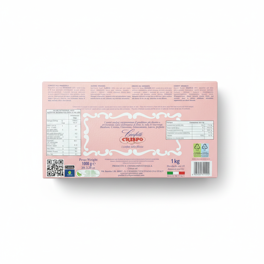 Confetti Crispo Pink Almond Dragees 1kg (1000g)