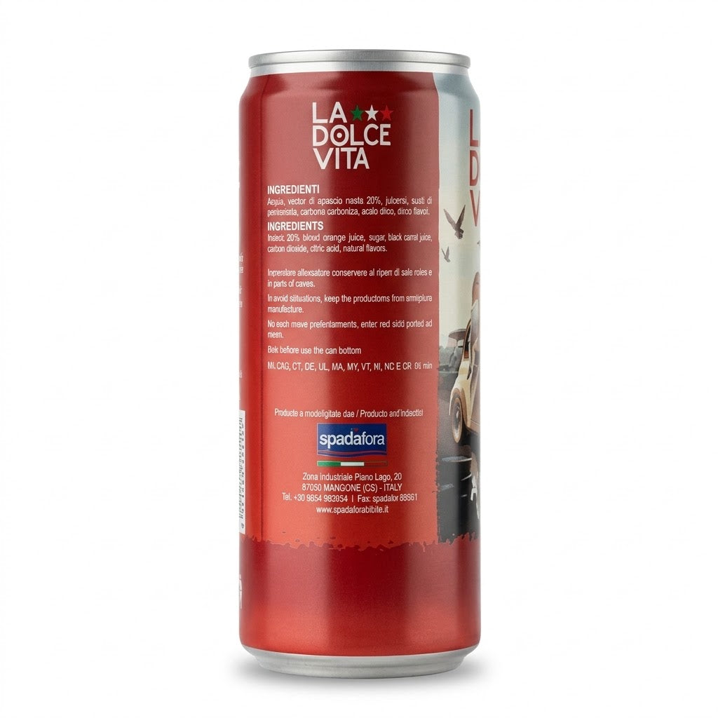 La Dolce Vita Aranciata Rossa Blood Orange Soda 330ml Can
