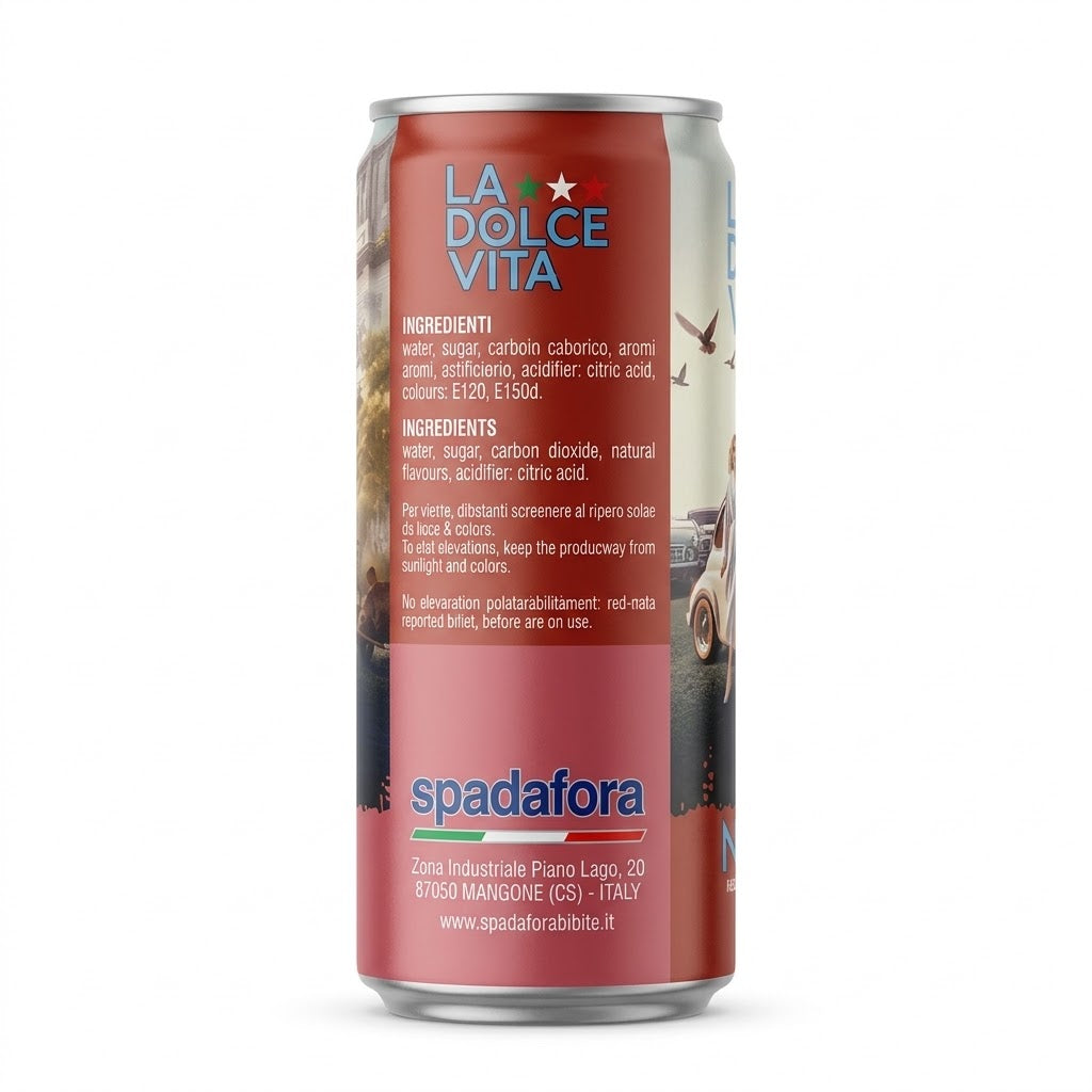 La Dolce Vita Negroni Soda 330ml Can Spadafora Italy