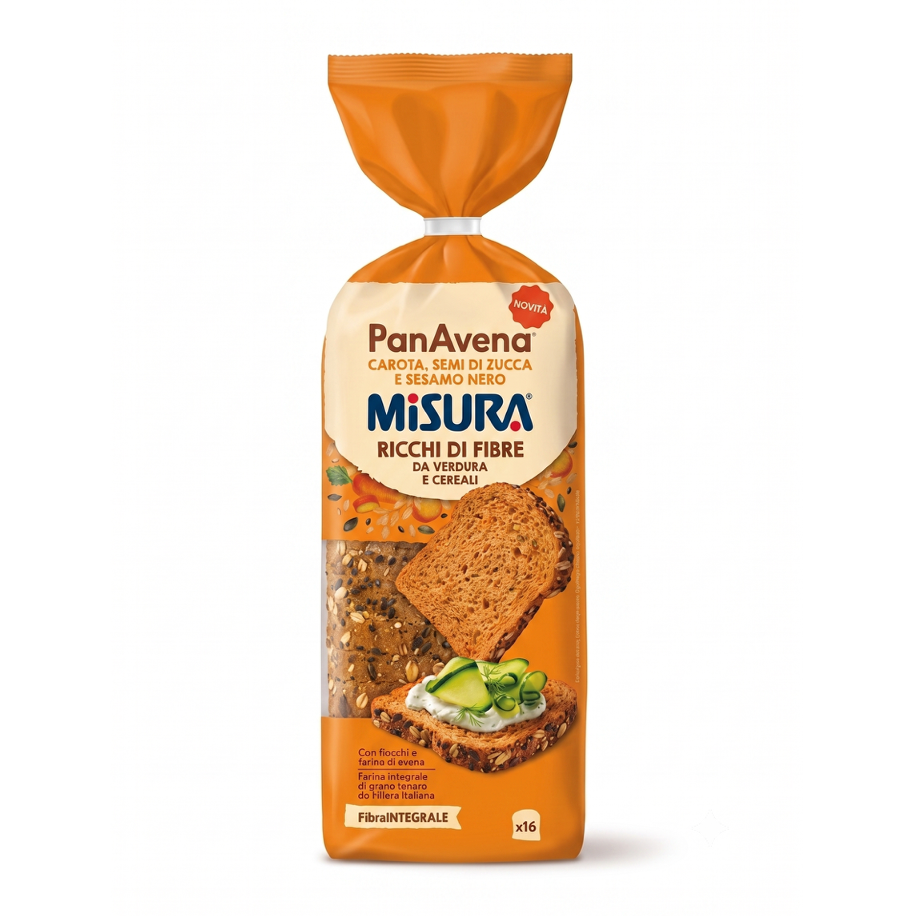 Misura PanAvena Oat and Whole Wheat Bread with Carrot and Seeds 400g