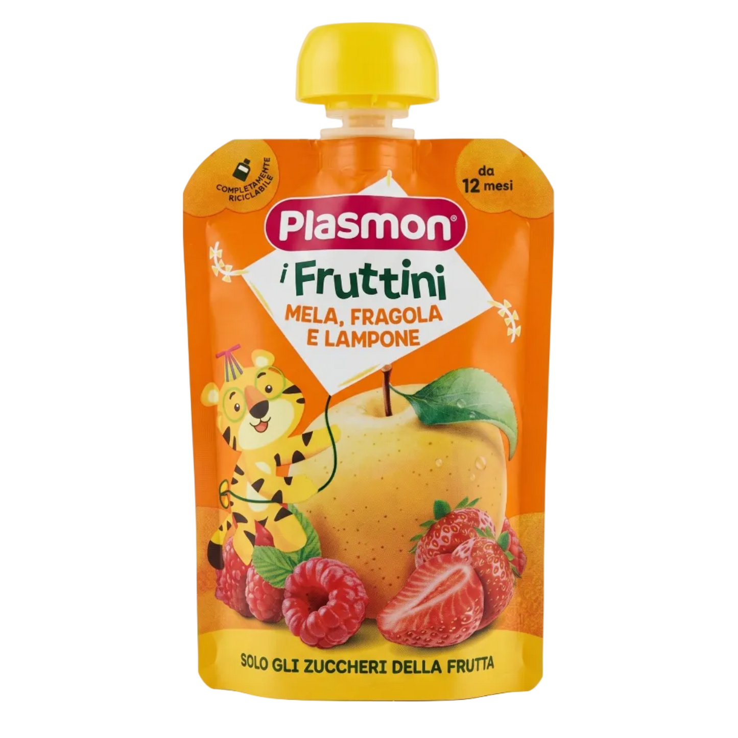 Plasmon Apple Strawberry and Raspberry Fruit Puree 130g