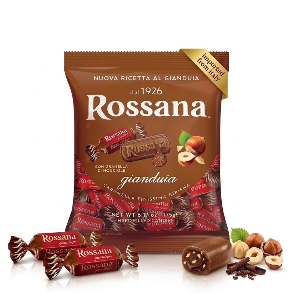 Rossana Gianduja Hazelnut Chocolate Filled Hard Candies 175g