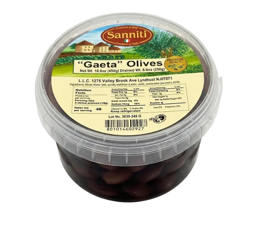 Sanniti Real Gaeta Olives in Brine 250g Drained Wt.