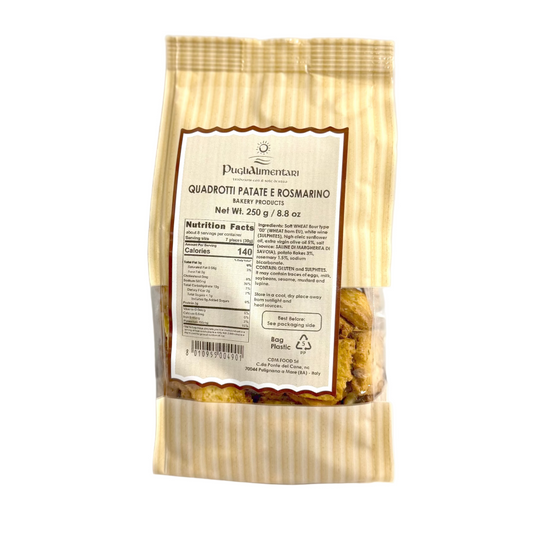 Tarallini Square Crackers with Potato and Rosemary 250g