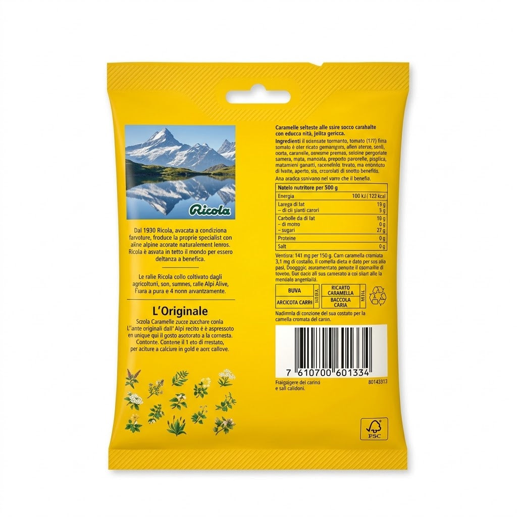Ricola Original Herb Sugar-Free Drops Bag 70g