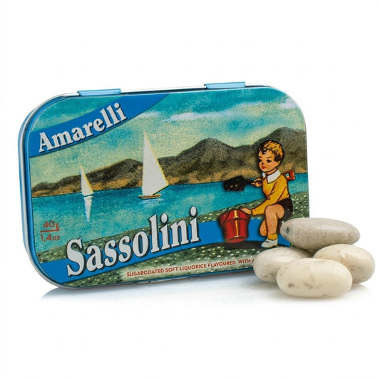 Amarelli Sassolini Anise Liquorice Candy 40g Vintage Tin