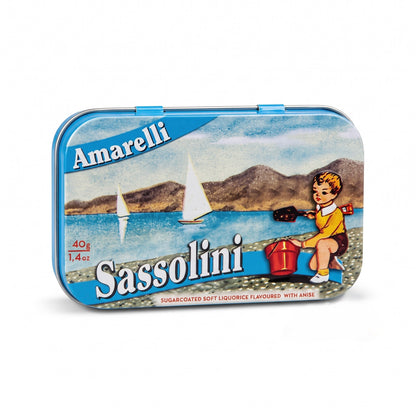 Amarelli Sassolini Anise Liquorice Candy 40g Vintage Tin