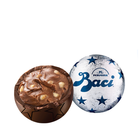 Chocolate candy with a branded wrapper on a white background