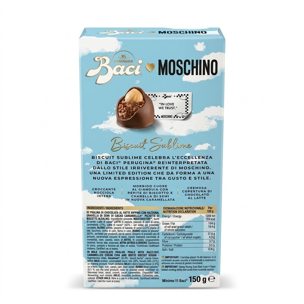 Baci Perugina x Moschino Biscuit Sublime Limited Edition 150g Gift Box – Italy