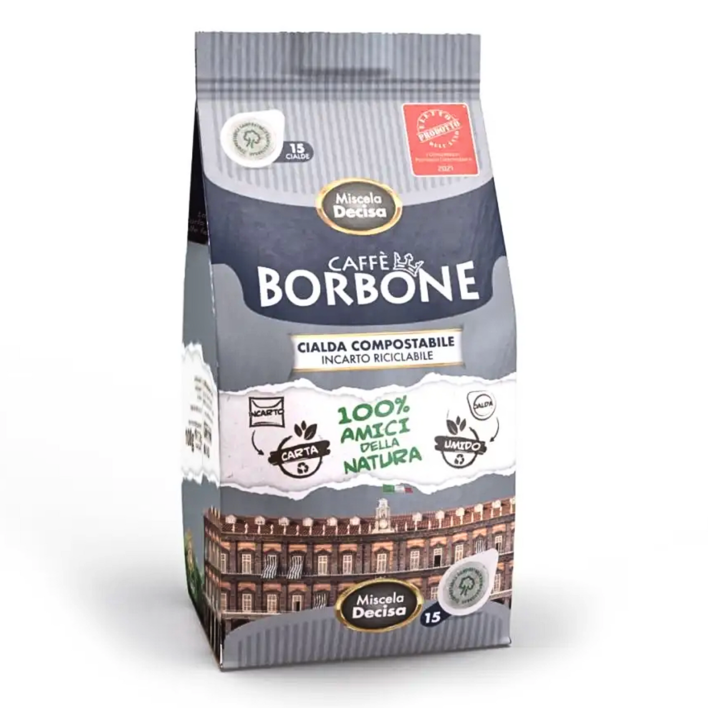 Caffè Borbone coffee package on a white background
