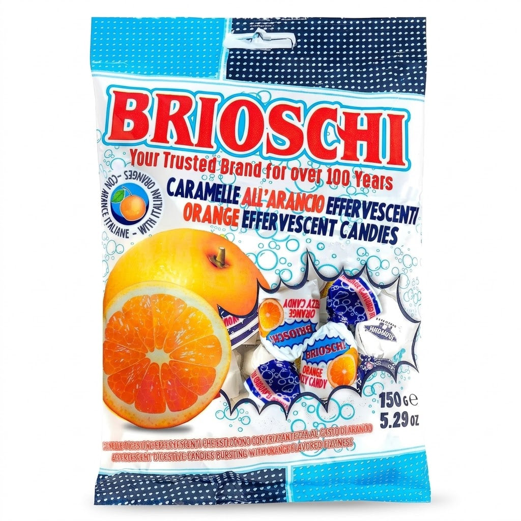 Brioschi Orange Effervescent Candies 150g – Italian Fizzy