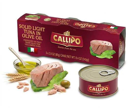 Callipo Canned Tuna in Olive Oil 2.8 Oz|80g Pack of 3