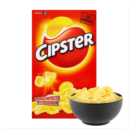 Cipster chip box with a bowl of cereal on a white background