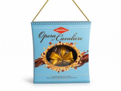 Condorelli "Opera del Cavaliere" Milk Chocolate Easter Egg with Toasted Hazelnuts