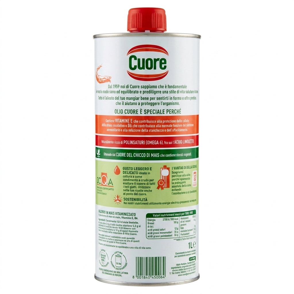 Cuore Heart-Healthy Cooking Oil 1L – Vitamin Enriched