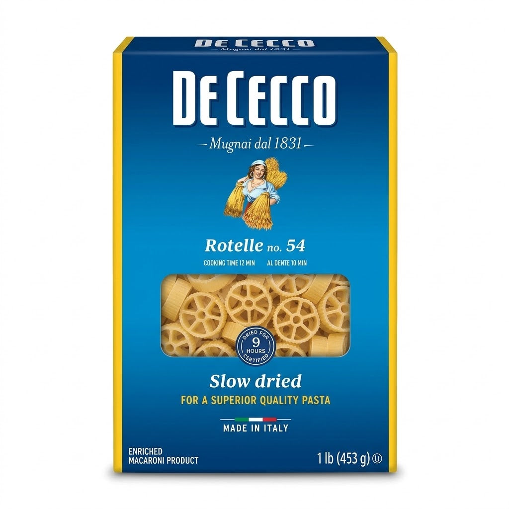 De Cecco Rotelle No 54 Wagon Wheels Pasta 1 lb (453g) Box