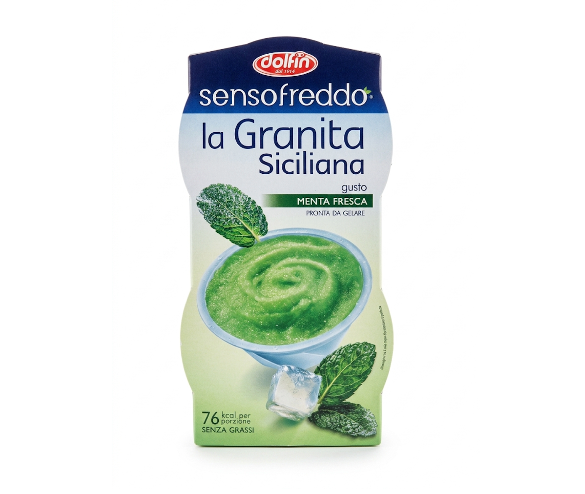 Dolfin Sensofreddo Sicilian Mint Granita Gusto Menta Fresca - – Ready-to-Freeze Slush Pouches 2x100ml