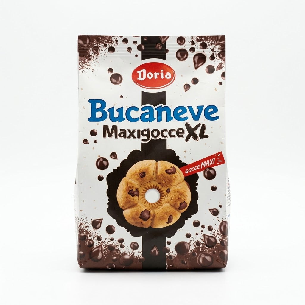 Doria Bucaneve Maxigocce XL 300g – Chocolate Biscuits