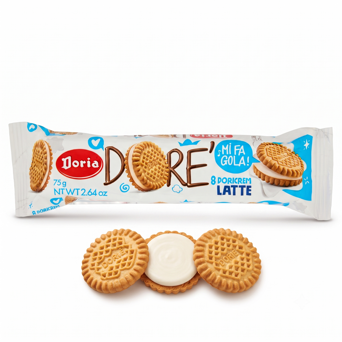 Doria Doricrem Italian Vanilla Cream Biscuits 75g