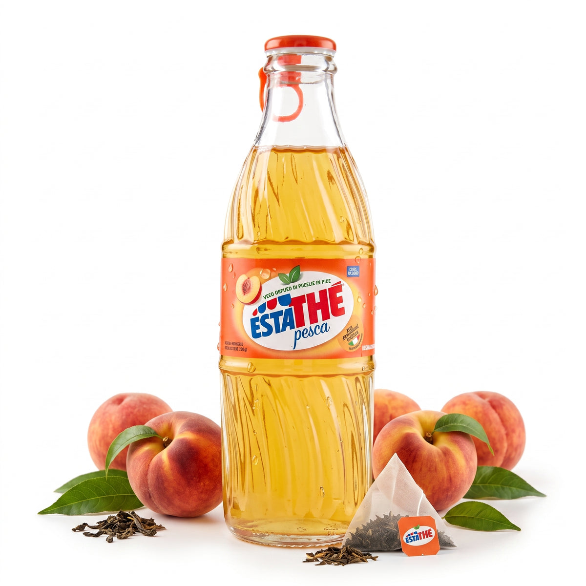 Estathe Peach Italian Iced Tea in Glass Bottle 250 ml