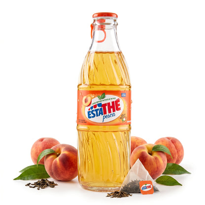 Estathe Peach Italian Iced Tea in Glass Bottle 250 ml
