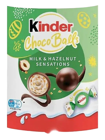 Experience the perfect harmony of creamy milk and crunchy hazelnut with Kinder Milk & Hazelnut Choco Balls (90g). Each bite-sized treat is a masterpiece of texture and flavor, featuring a smooth, velvety milky center enriched with finely chopped, toasted hazelnuts.