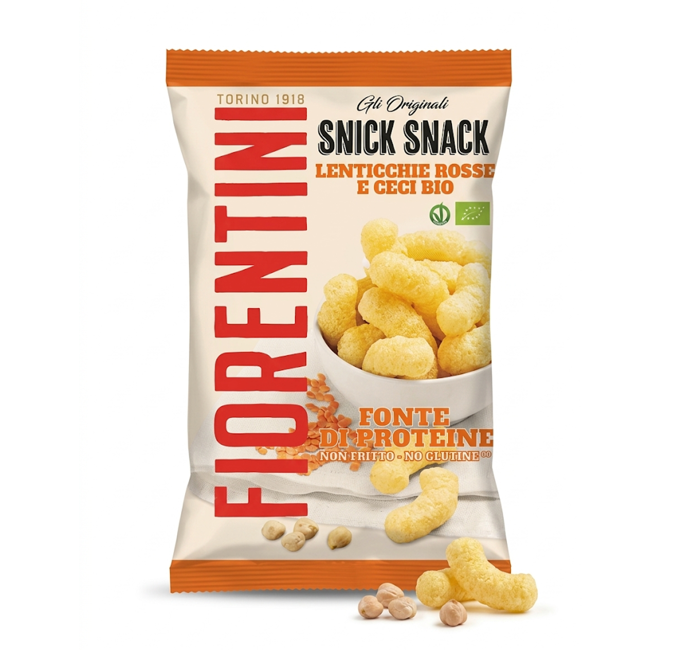 Fiorentini Lentil & Chickpea Crunchy Snack 45g  High Protein and Gluten-Free