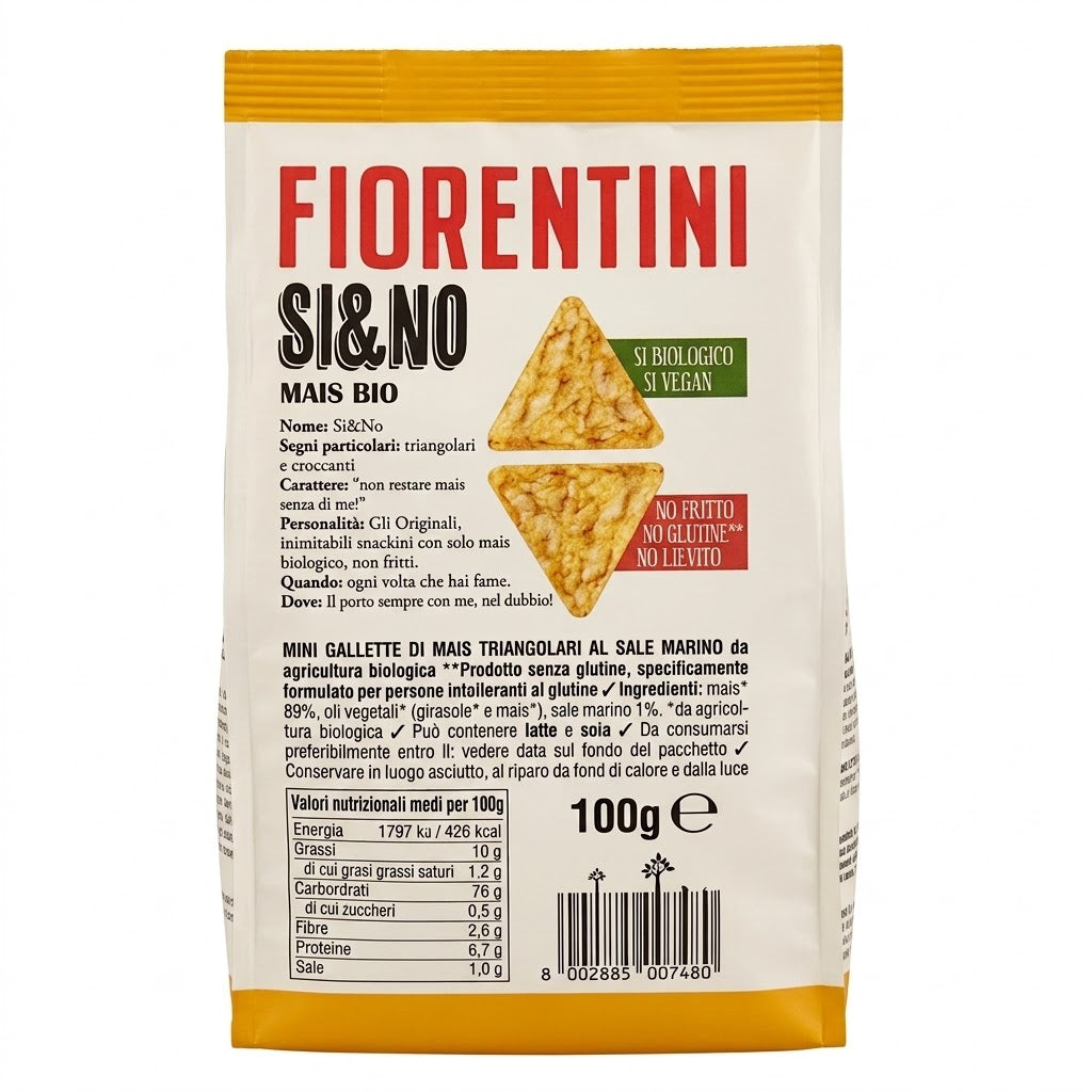 Fiorentini Si&No Bio Corn Chips 100g – Organic Snack