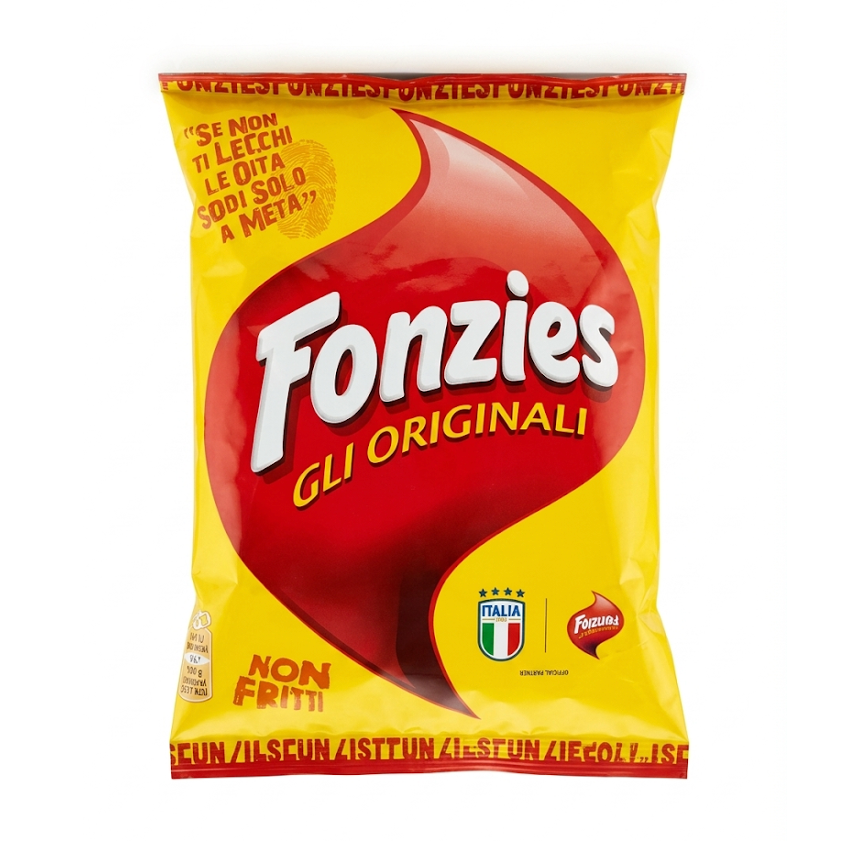 Fonzies Original Cheese Corn Crisps Italian Snacks 100g
