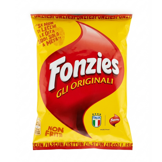 Fonzies Original Cheese Corn Crisps Italian Snacks 100g