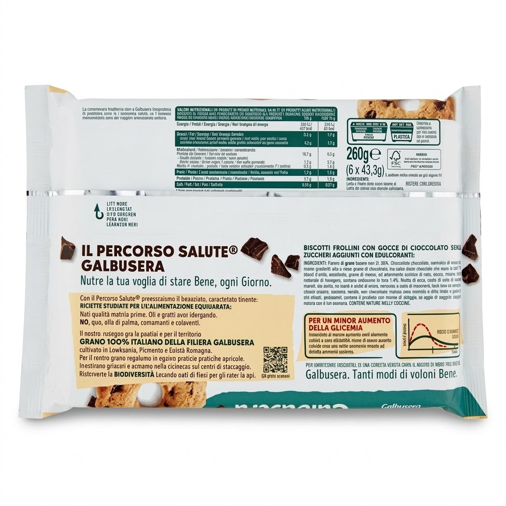 Galbusera Buoni Cosi Dark Chocolate Biscuits 260g – Sugar Free