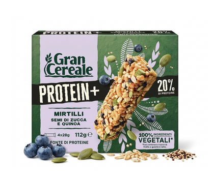 GranCereale Protein Bars with Blueberries Pumpkin Seeds and Quinoa 112g (4X28g)
