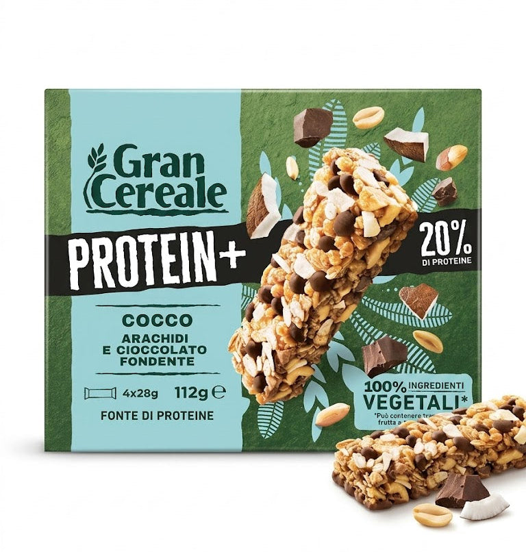GranCereale Protein Bars with Coconut Peanuts and Dark Chocolate 112g (4X28g)