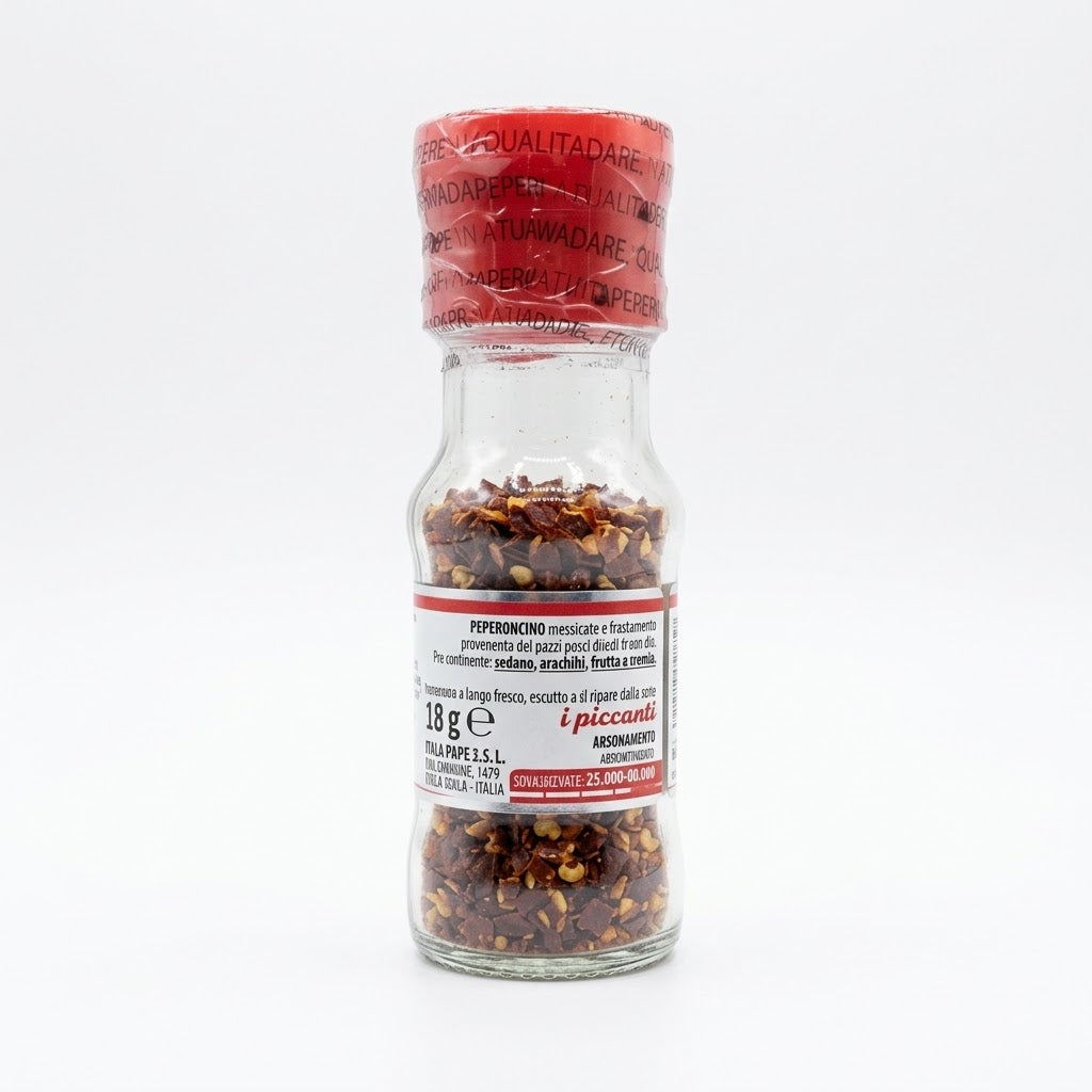 Italpepe Crushed Red Pepper Flakes 18g Glass Jar – Italy