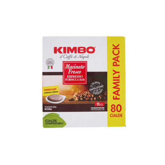 Kimbo Caffè Macinato Fresco Espresso Formula Bar 80 Cialde Compostabili 584g