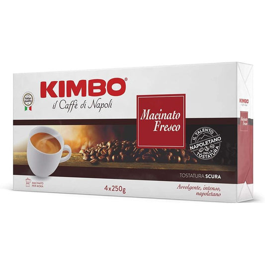 Kimbo Macinato Fresco Ground Coffee 1000g (4x250g)