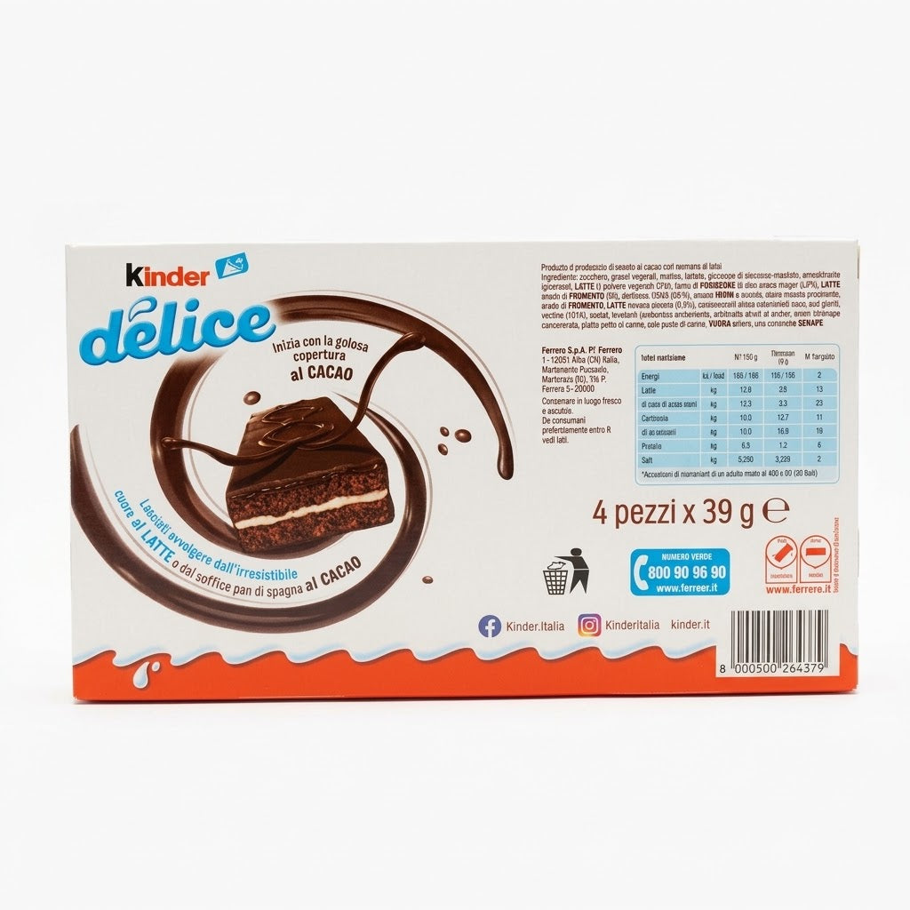 Kinder Delice 4-Pack – Chocolate Sponge & Milk Cream