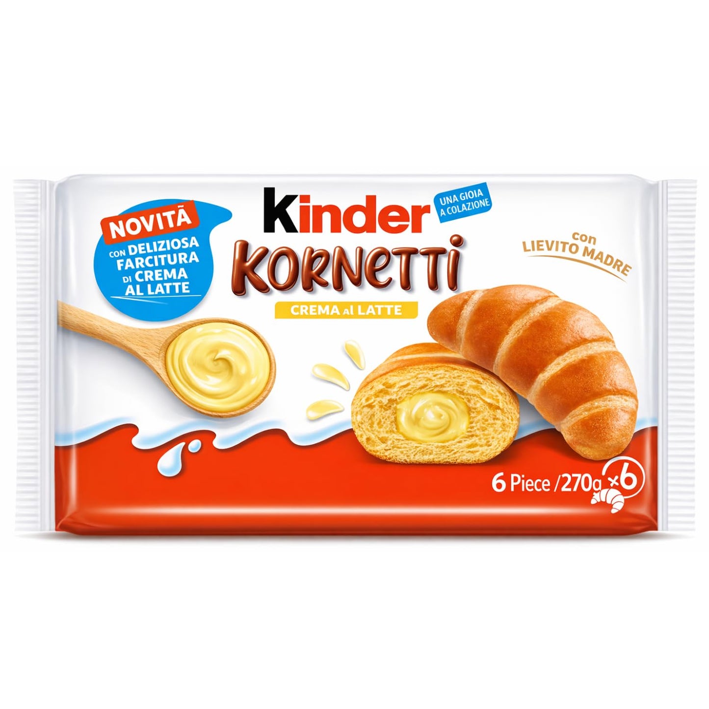 Kinder Kornetti Croissant With Cream Filling 6 Pack