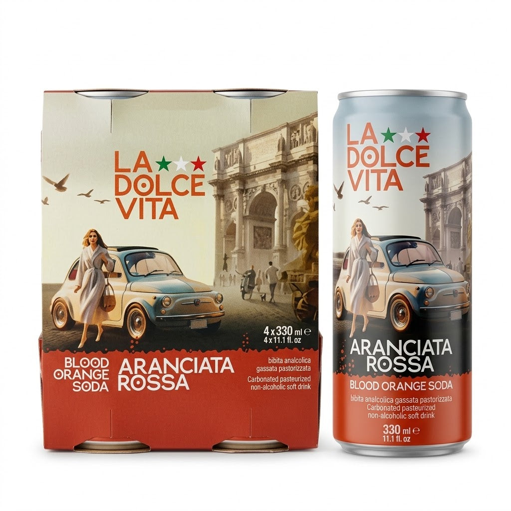 La Dolce Vita Aranciata Rossa Blood Orange Soda 4-Pack
