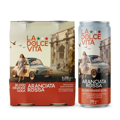 La Dolce Vita Aranciata Rossa Blood Orange Soda 4-Pack