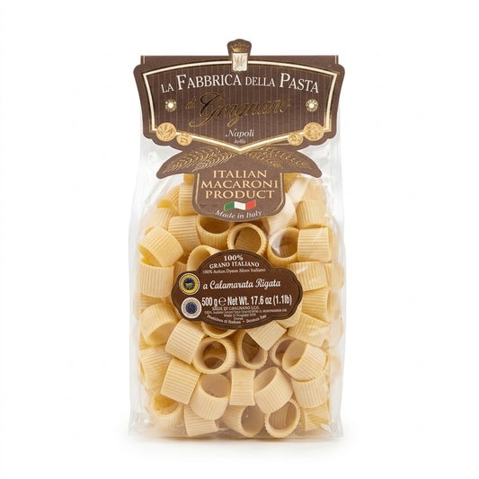 La Fabbrica della Pasta Calamarata Rigata 500g - Authentic Italian Pasta