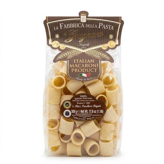 La Fabbrica della Pasta Miez Paccheri Rigati 500g - Authentic Italian Pasta