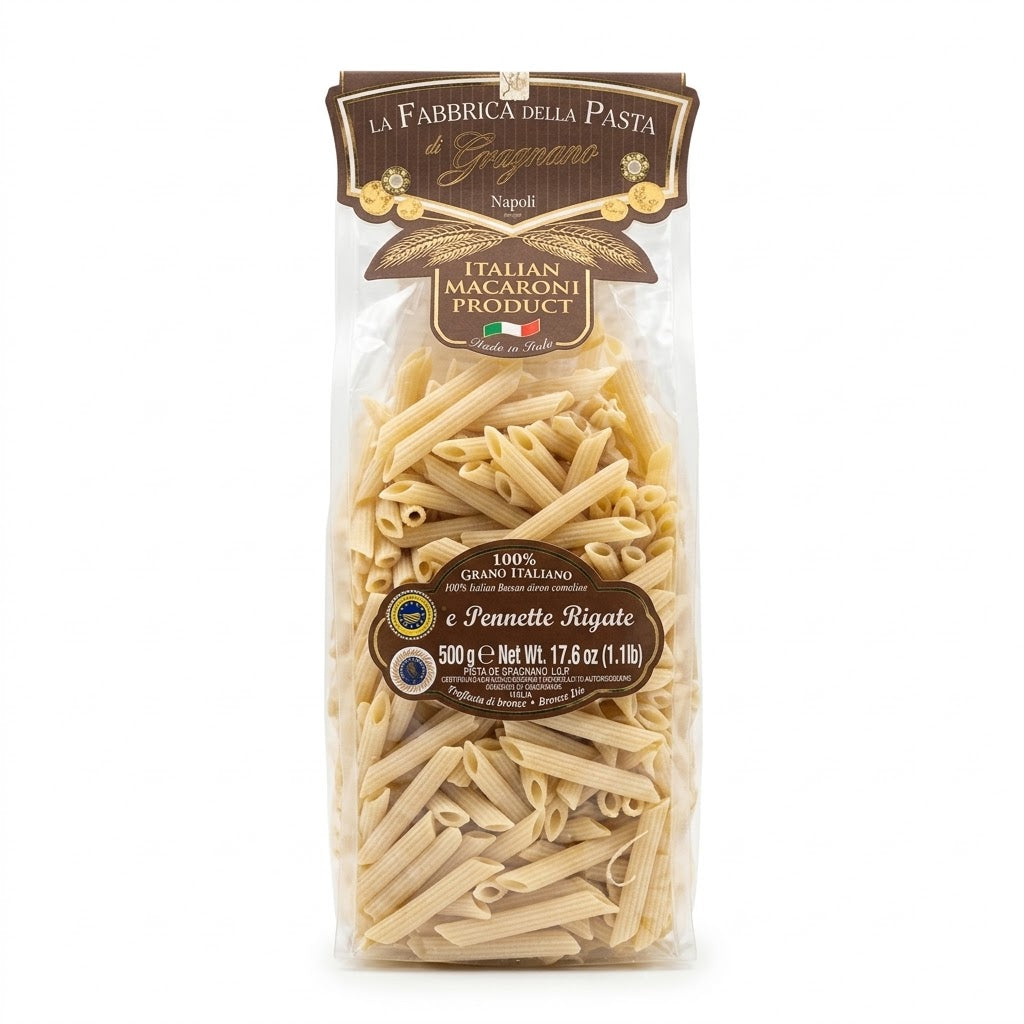 La Fabbrica della Pasta Pennette Rigate Gragnano 500g - Authentic Italian Pasta