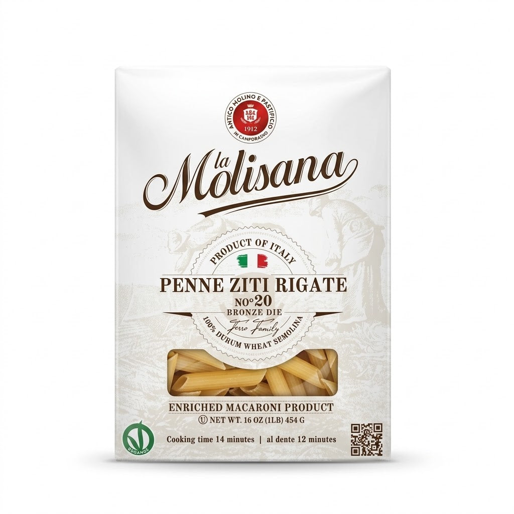 La Molisana Penne Ziti Rigate No. 20 16oz Box (454g)