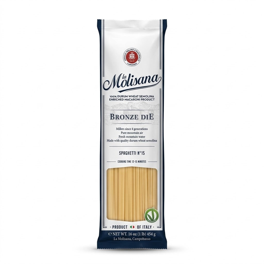 La Molisana Spaghetti No. 15 16oz Pack (454g) – Italian Pasta