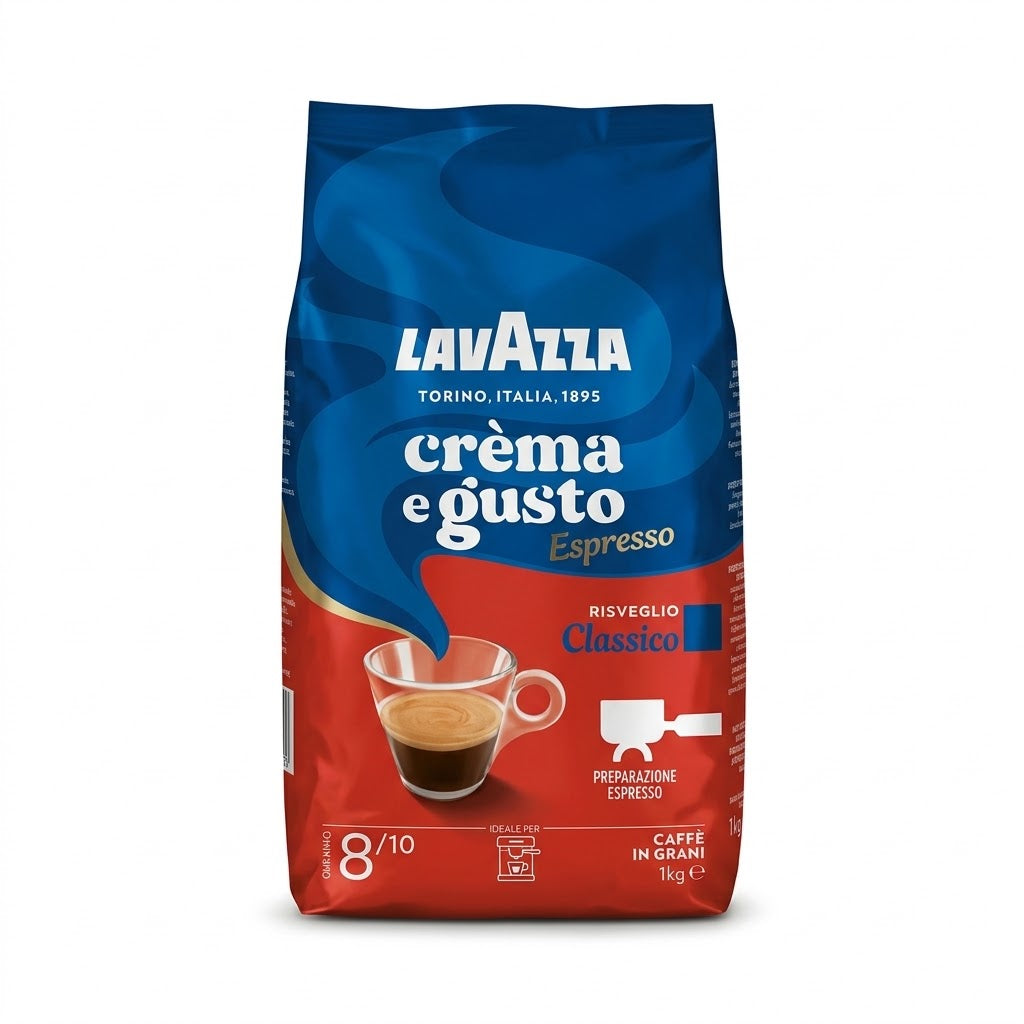 Lavazza Crema e Gusto Classico Whole Coffee Beans 1000g – Intensity 8