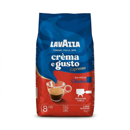 Lavazza Crema e Gusto Classico Whole Coffee Beans 1000g – Intensity 8