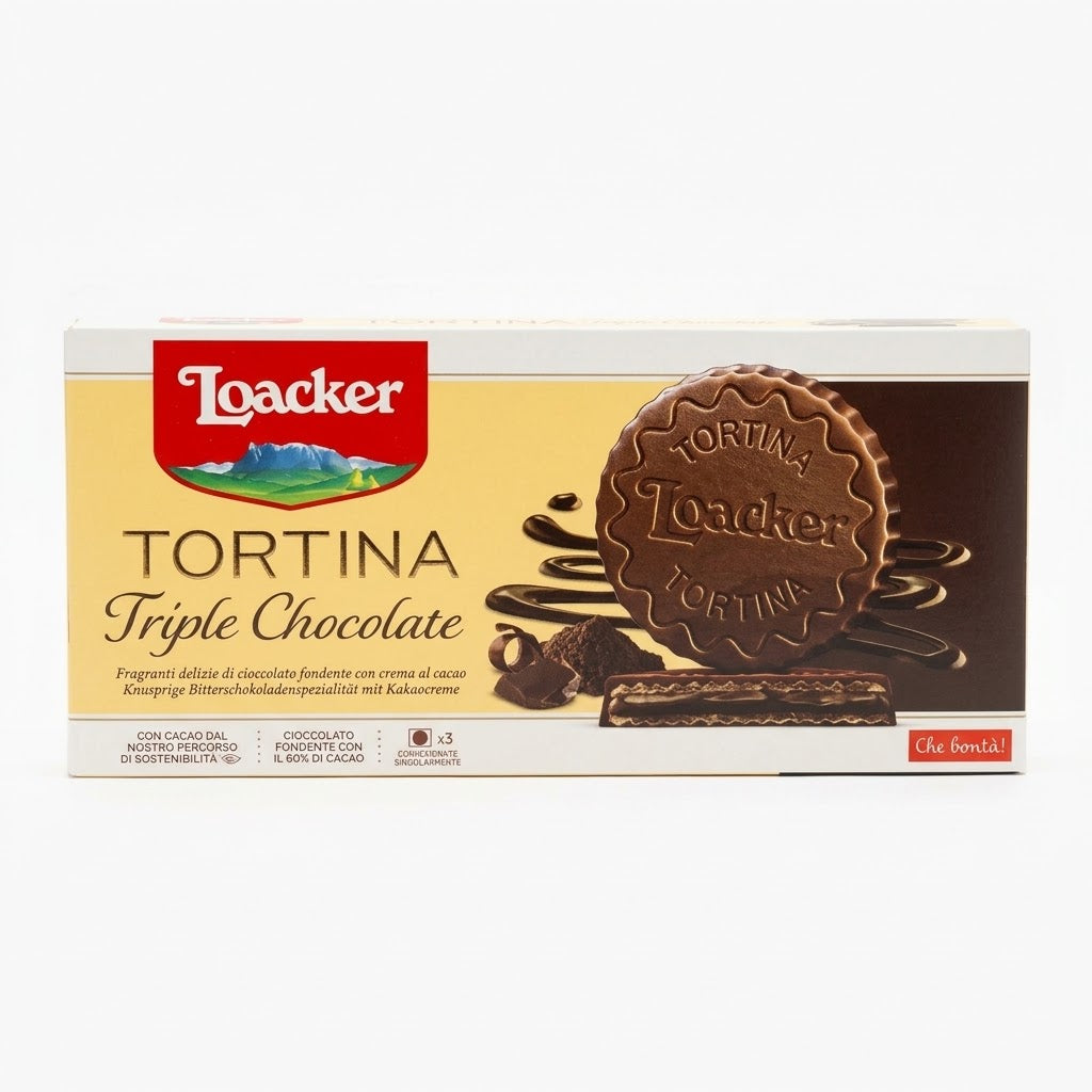Loacker Tortina Triple Chocolate 63g – 3 Pack Wafers